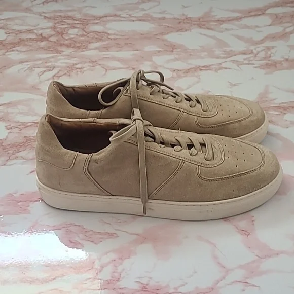 EUC Franco Fortini Taupe Suede Leather James Sneakers Sz Men 10.5 - Picture 3 of 9